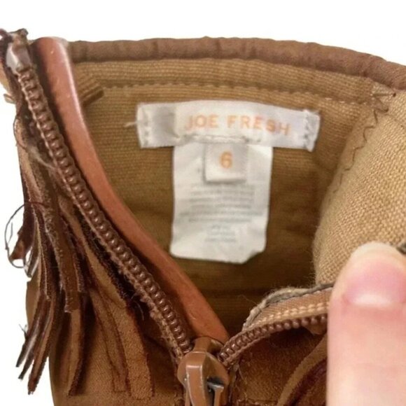Joe Fresh Fringe Moccasin Baby Booties Brown  Size 6 - Picture 11 of 12